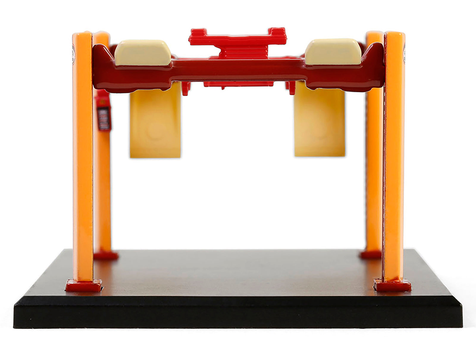 Adjustable Four-Post Lift "Busted Knuckle Garage" Red and Yellow "Four-Post Lifts" Series 6 1/64 Diecast Model by Greenlight