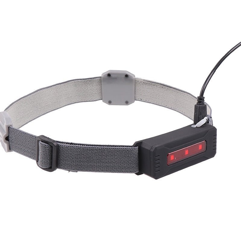 COB LED Red Light Headlight Portable Headlight Red Light Warning Strong Light Headlight