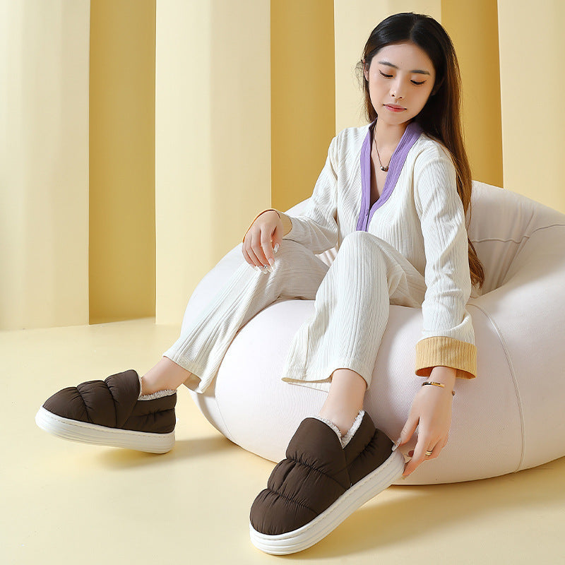 Ankle Wrap Cotton Slippers Women's Winter