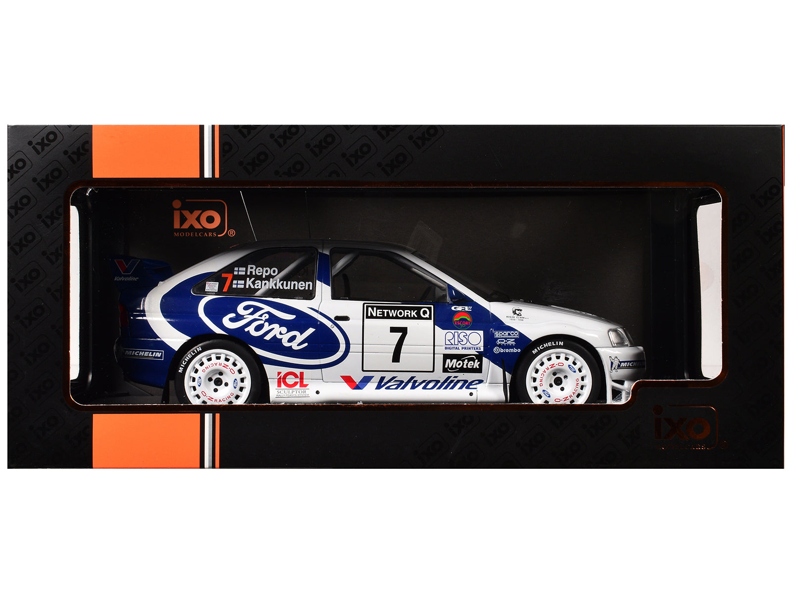 Ford Escort WRC #7 Juha Kankkunen - Juha Repo 2nd Place "RAC Rally" (1998) 1/18 Diecast Model Car by IXO Models