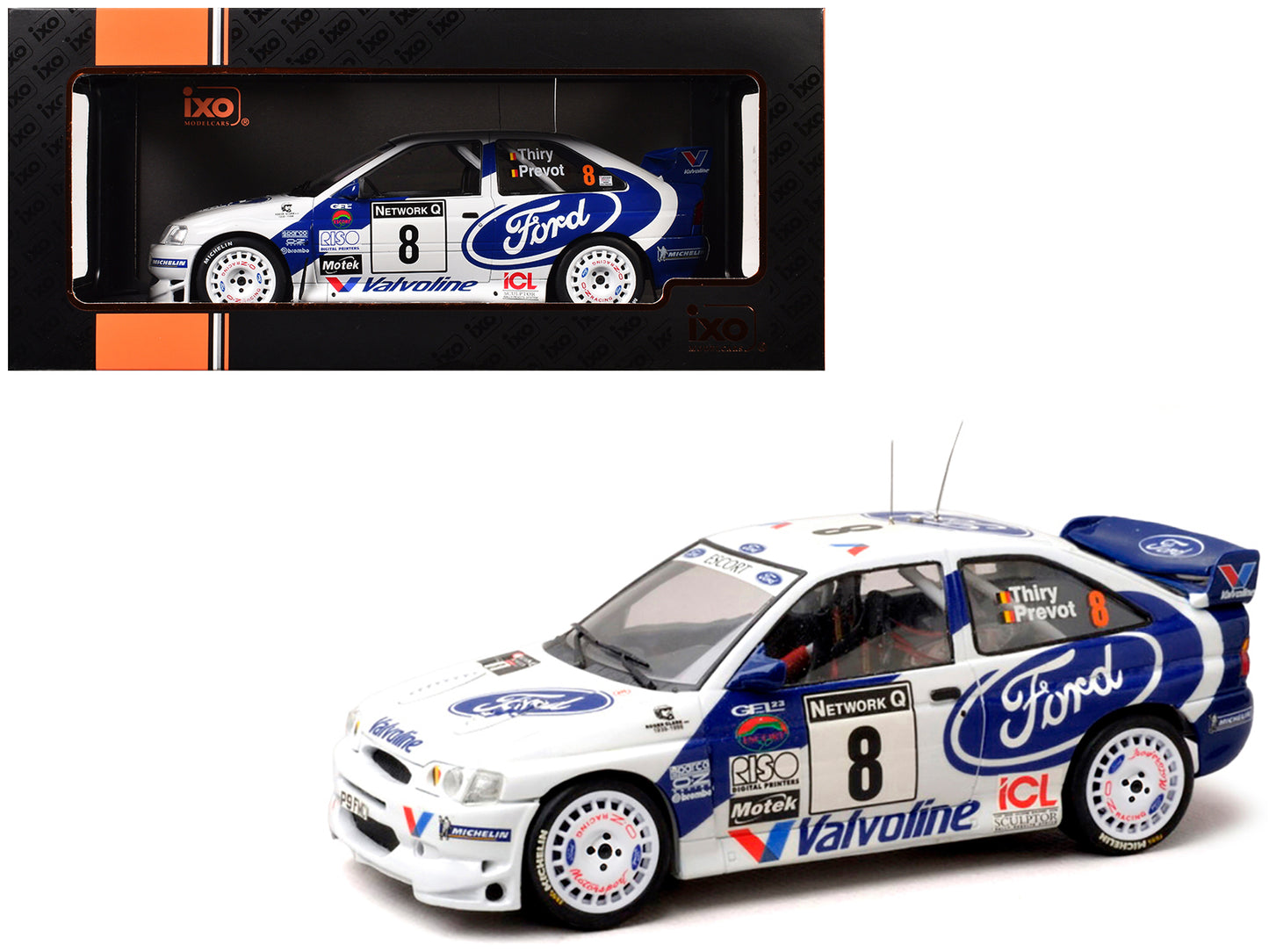 Ford Escort WRC #8 Bruno Thiry - Stephane Prevot 3rd Place "RAC Rally" (1998) 1/18 Diecast Model Car by IXO Models