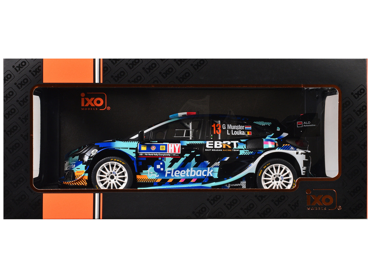 Ford Puma Rally1 #13 Gregoire Munster - Louis Louka "Central European Rally" (2023) 1/18 Diecast Model Car by IXO Models