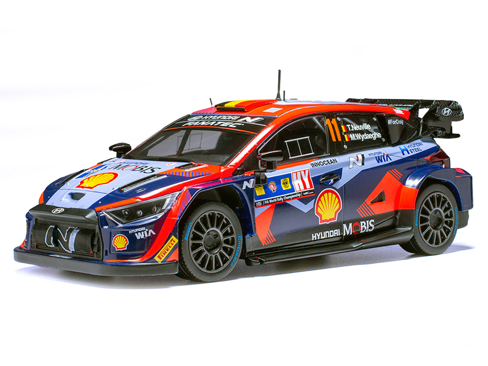 Hyundai i20 N Rally1 #11 Thierry Neuville - Martijn Wydaeghe Winner "Central European Rally" (2023) 1/18 Diecast Model Car by IXO Models