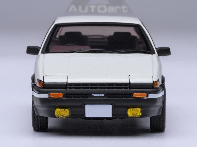 Toyota Sprinter Trueno (AE86) RHD (Right Hand Drive) White with Graphics "Initial D" (1998-2021) TV Series 1/64 Diecast Model Car by Autoart