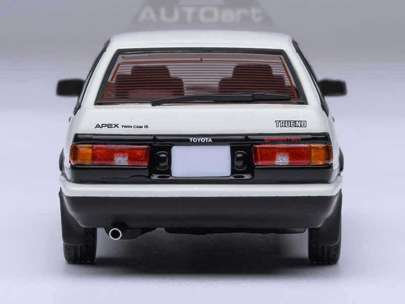 Toyota Sprinter Trueno (AE86) RHD (Right Hand Drive) White with Graphics "Initial D" (1998-2021) TV Series 1/64 Diecast Model Car by Autoart
