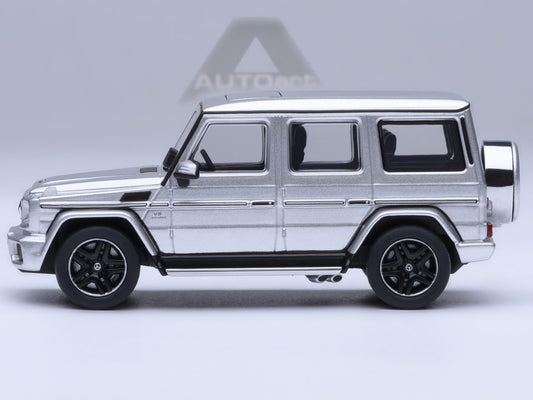 2017 Mercedes-Benz AMG G 63 Silver Metallic 1/64 Diecast Model Car by Autoart