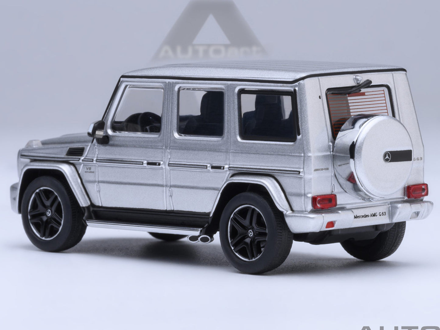 2017 Mercedes-Benz AMG G 63 Silver Metallic 1/64 Diecast Model Car by Autoart