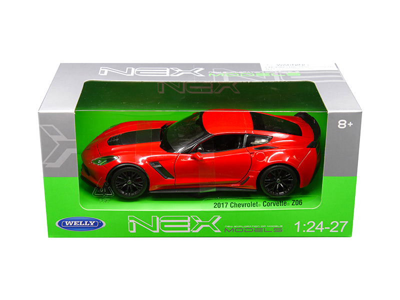 2017 Chevrolet Corvette Z06 Red 1/24-1/27 Diecast Model Car by Welly