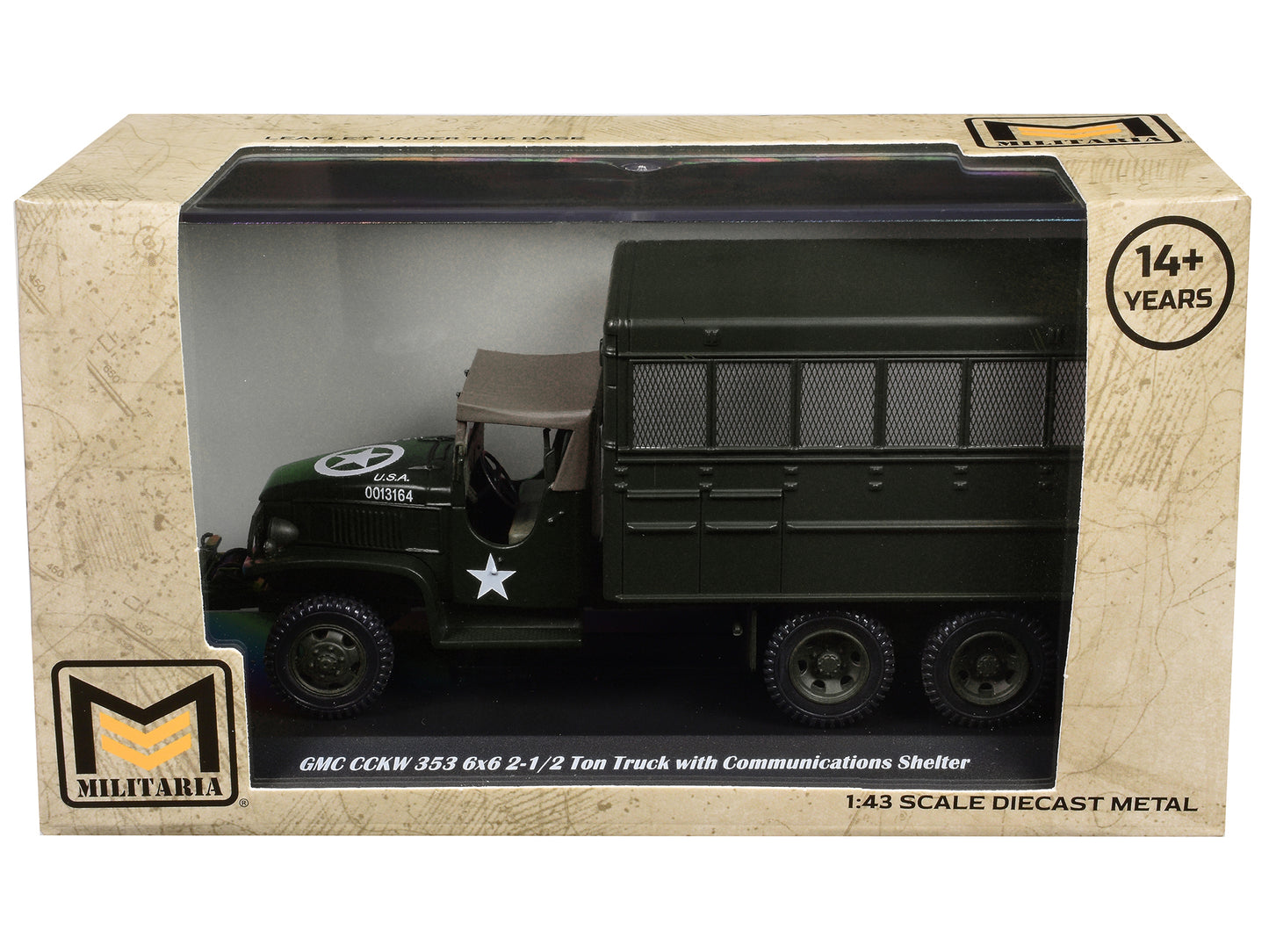 GMC CCKW 353 6x6 2-1/2 Ton Truck with Communications Shelter Olive Drab "United States Army" 1/43 Diecast Model by Militaria Die Cast