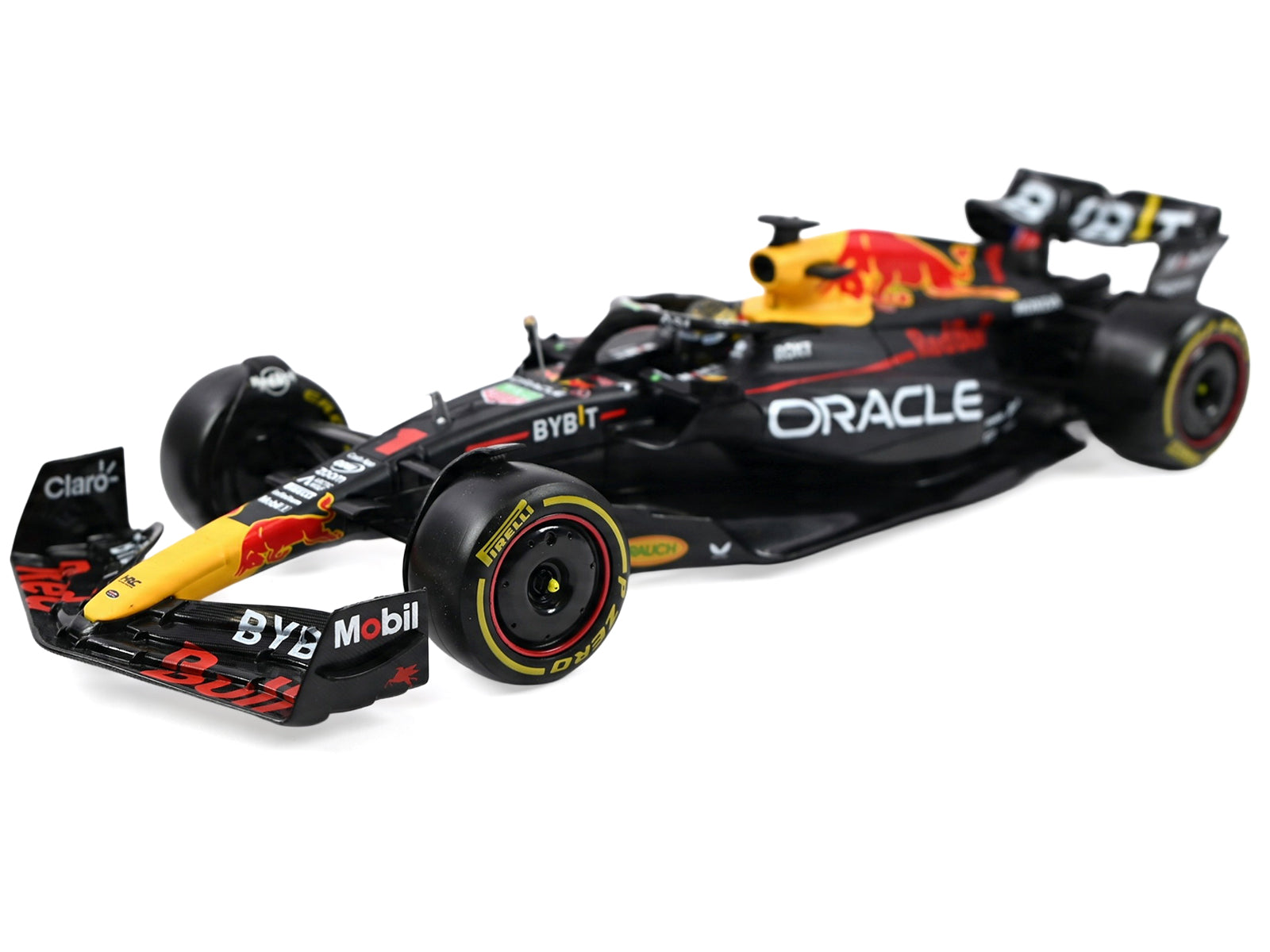Red Bull Racing RB19 #1 Max Verstappen "Oracle" Winner Formula One F1 Championship "Drivers' Champion" (2023) with Display Case 1/24 Diecast Model Car by Bburago