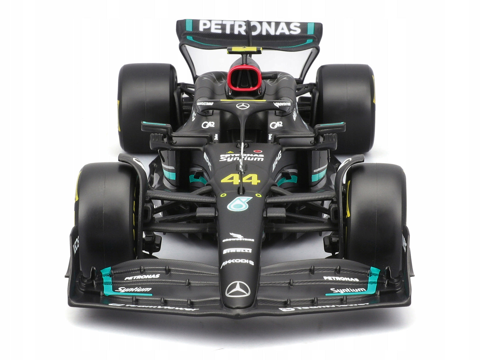 Mercedes-AMG F1 W14 E Performance #44 Lewis Hamilton "Petronas" Formula One F1 "World Championship" (2023) with Driver Figure "Race" Series 1/24 Diecast Model Car by Bburago