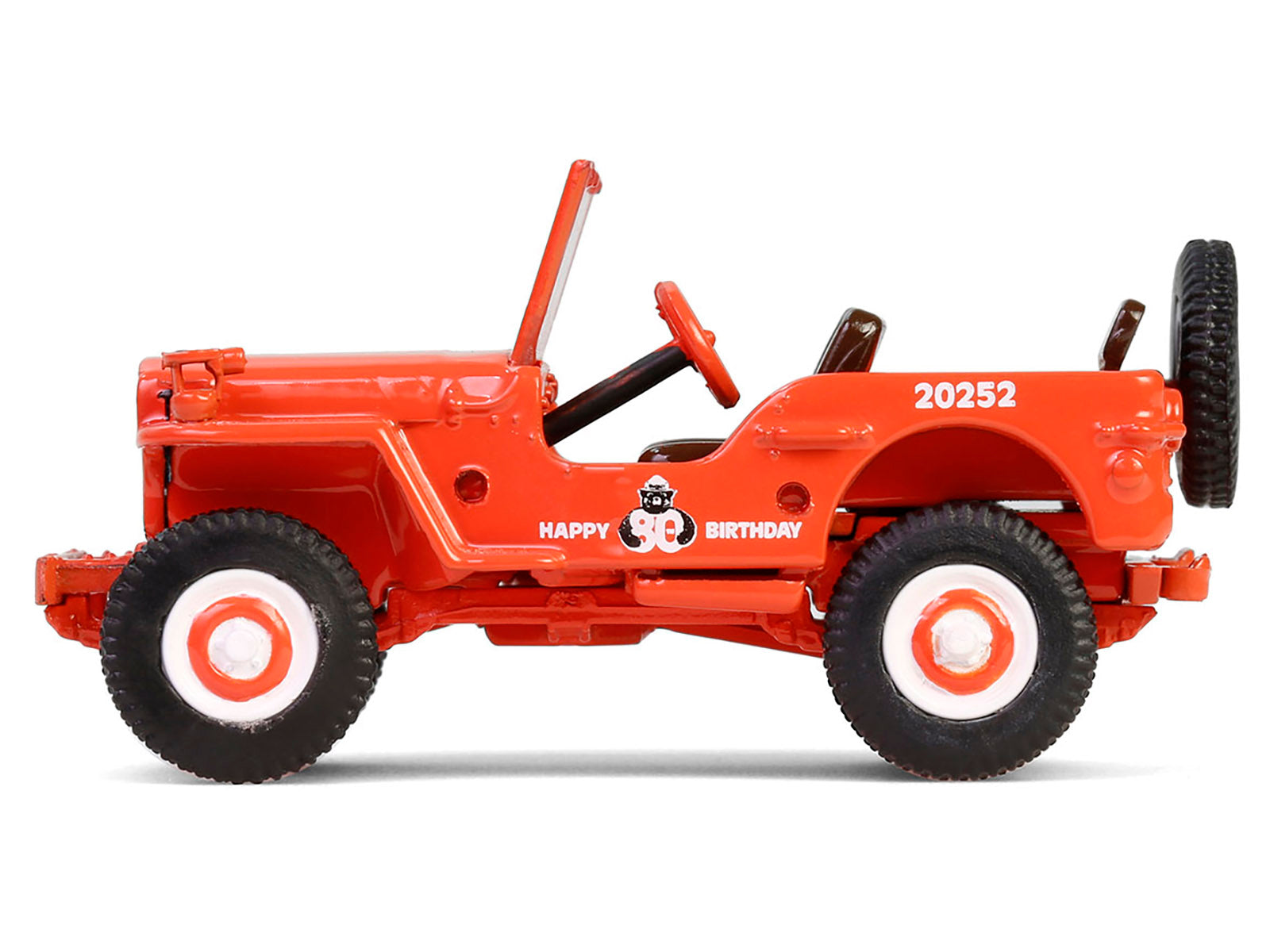 1944 Willys MB Jeep Red "Smokey Bear 80th Anniversary" "Anniversary Collection" Series 17 1/64 Diecast Model Car by Greenlight
