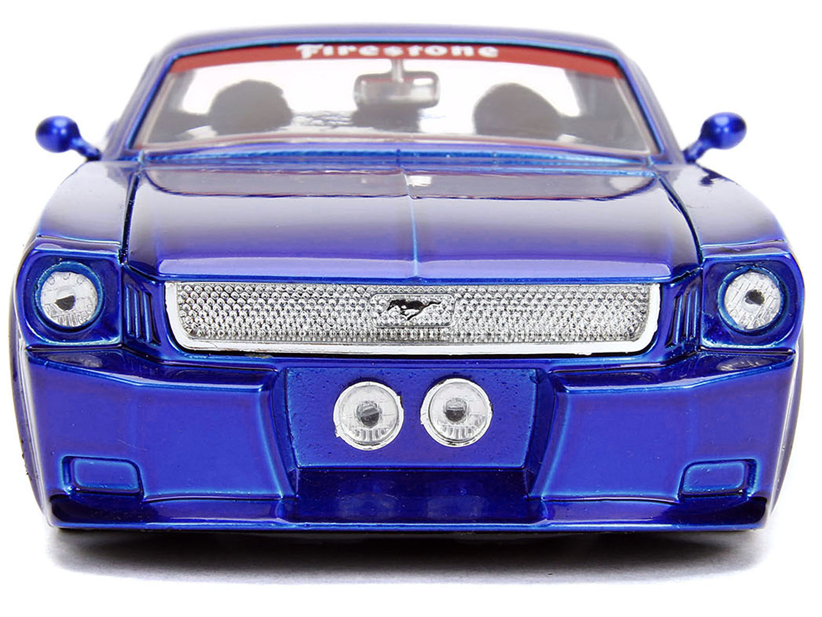 1965 Ford Mustang #5 "L. John's Racing" Candy Blue with Flame Graphics "Bigtime Muscle" Series 1/24 Diecast Model Car by Jada