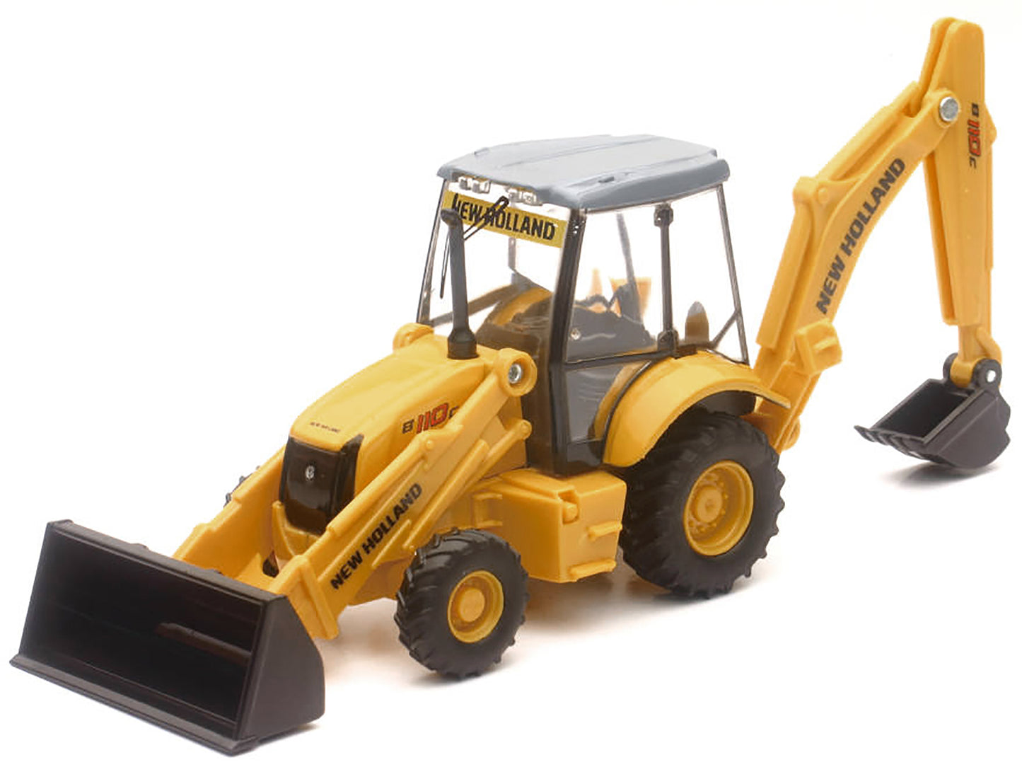 New Holland B110C Backhoe Loader Yellow Diecast Model by New Ray