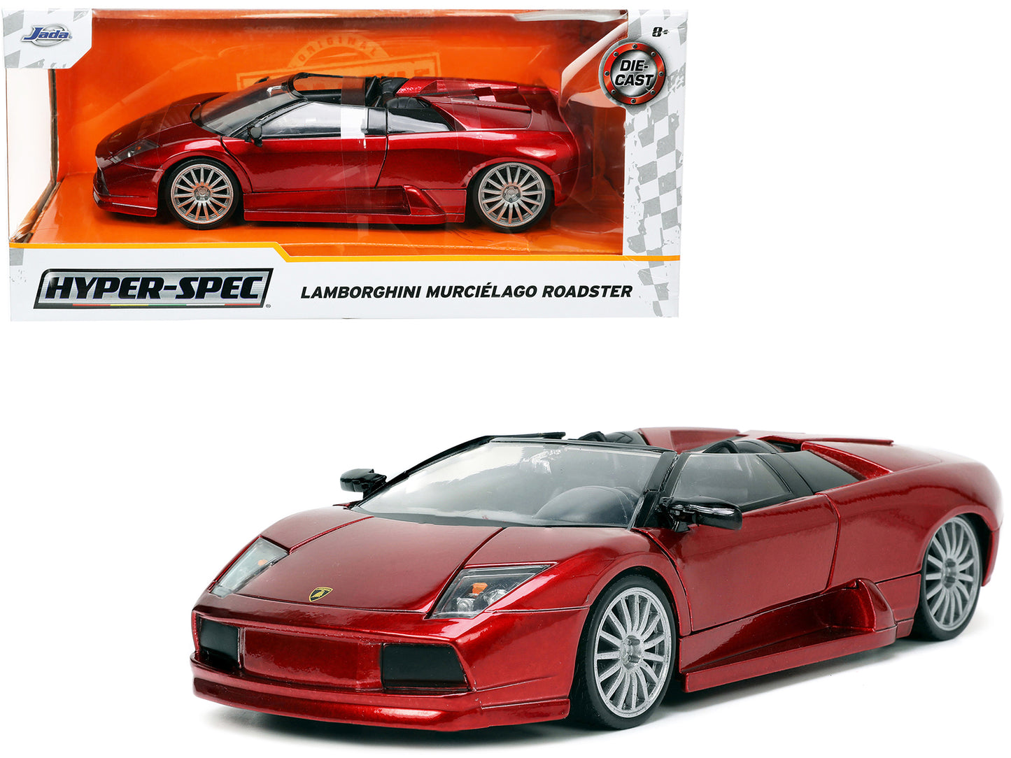 Lamborghini Murcielago Roadster Red Metallic "Hyper-Spec" Series 1/24 Diecast Model Car by Jada