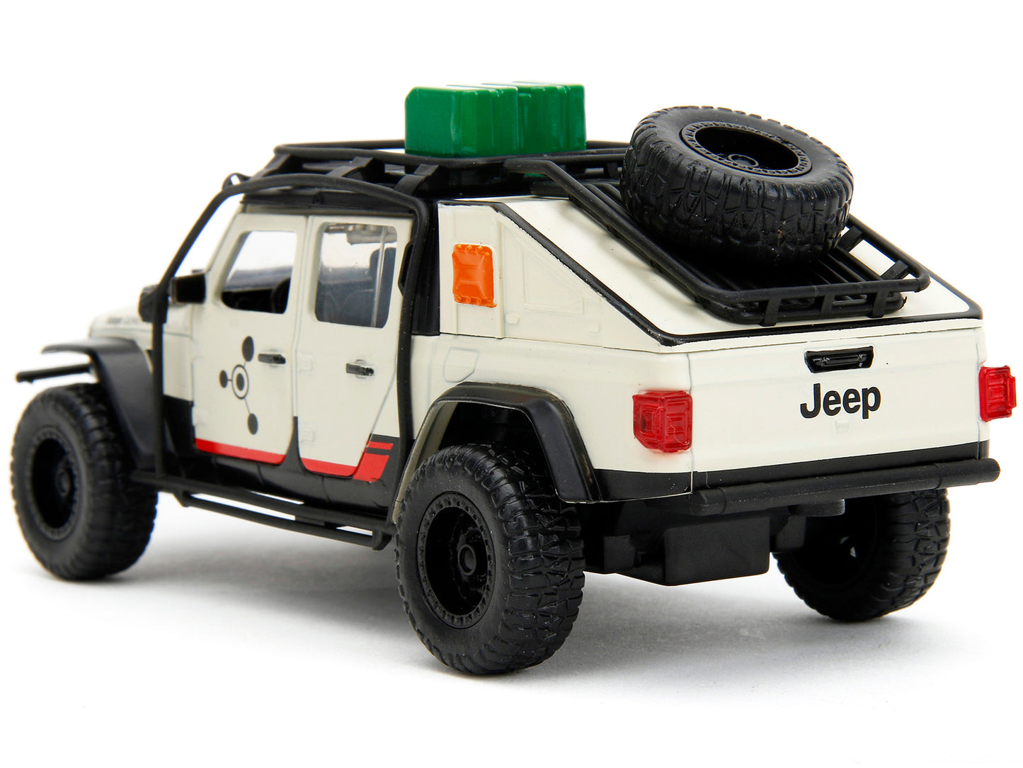 Jeep Gladiator Pickup Truck with Equipment Shell Beige with Graphics "Biosyn Genetics" "Jurassic World Dominion" (2022) Movie "Hollywood Rides" Series 1/32 Diecast Model Car by Jada