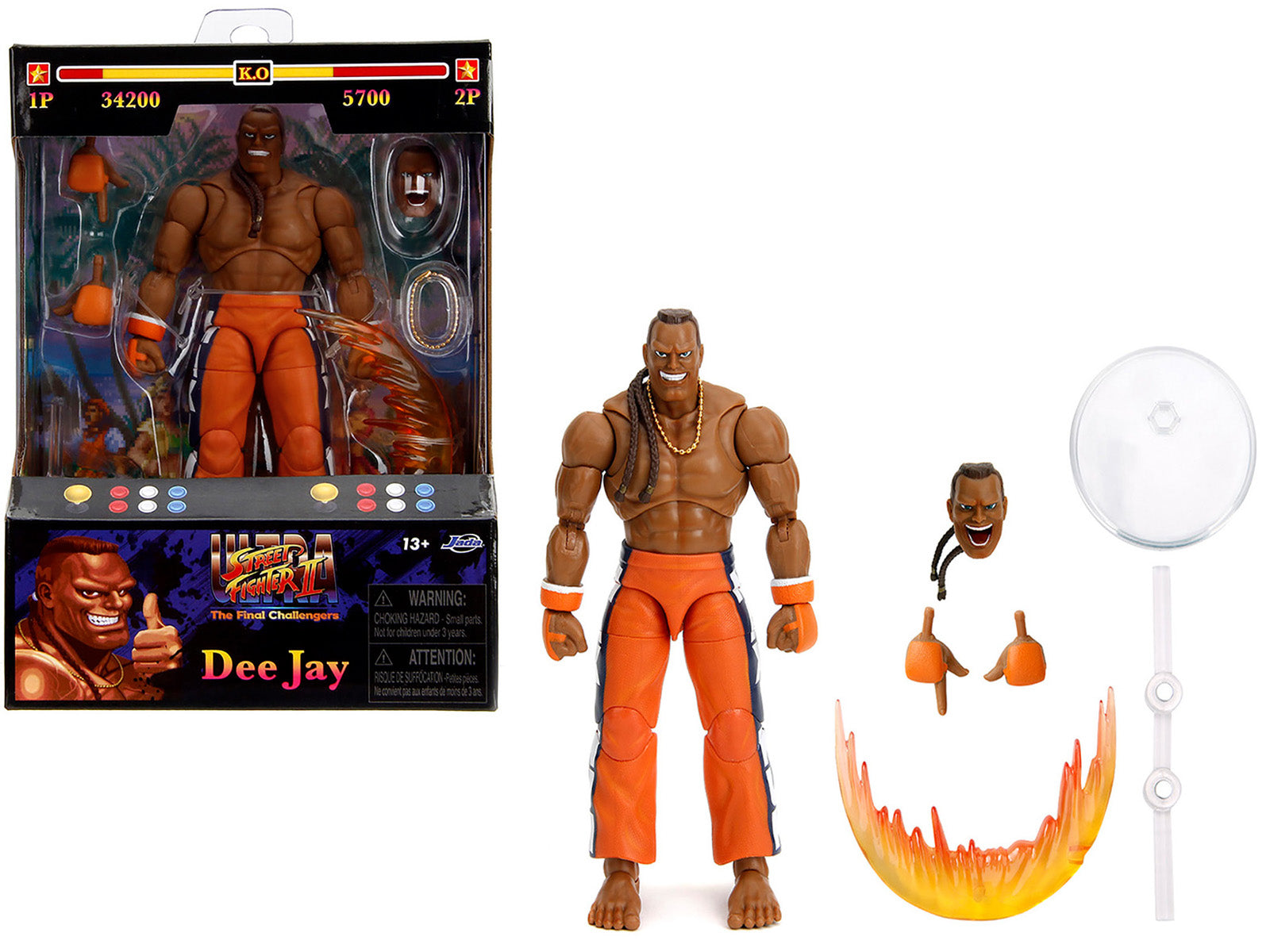 Dee Jay 6" Moveable Figure with Accessories and Alternate Head and Hands "Ultra Street Fighter II: The Final Challengers" (2017) Video Game Model by Jada