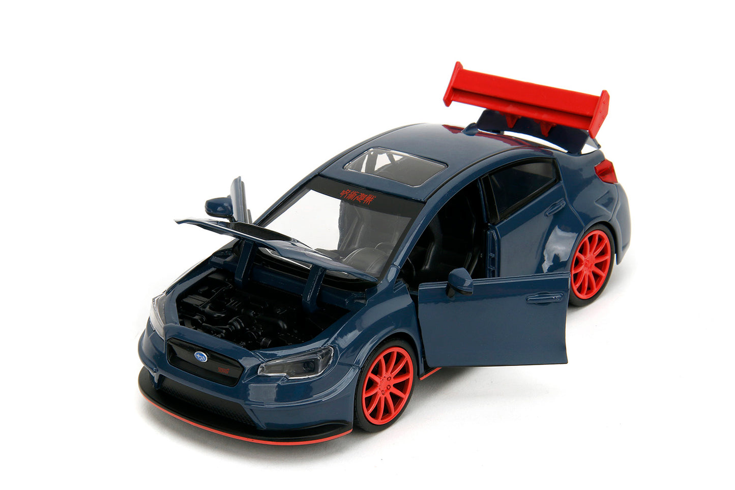 2016 Subaru WRX STI Widebody Dark Blue and Yuji Itadori Diecast Figure "Jujutsu Kaisen" (2020‚Äì2023) TV Series "Anime Hollywood Rides" Series 1/24 Diecast Model Car by Jada