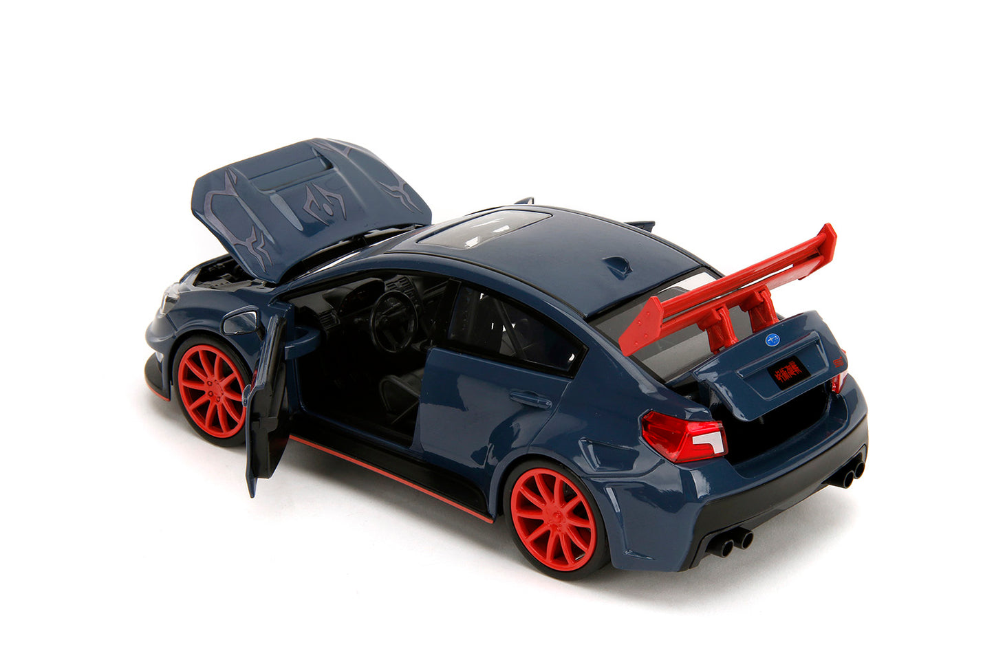 2016 Subaru WRX STI Widebody Dark Blue and Yuji Itadori Diecast Figure "Jujutsu Kaisen" (2020‚Äì2023) TV Series "Anime Hollywood Rides" Series 1/24 Diecast Model Car by Jada