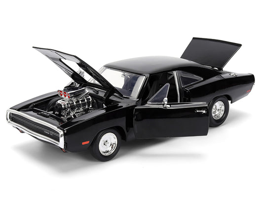 Dom's 1970 Dodge Charger R/T Black "F9" (2021) Movie "Fast & Furious" Series 1/24 Diecast Model Car by Jada