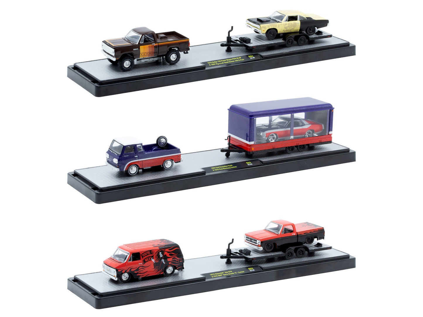 Auto Haulers Set of 3 Trucks Release 84 Limited Edition to 9600 pieces Worldwide 1/64 Diecast Models by M2 Machines