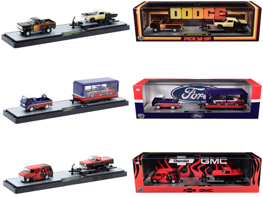 Auto Haulers Set of 3 Trucks Release 84 Limited Edition to 9600 pieces Worldwide 1/64 Diecast Models by M2 Machines
