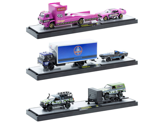 Auto Haulers Set of 3 Trucks Release 86 Limited Edition to 9600 pieces Worldwide 1/64 Diecast Models by M2 Machines