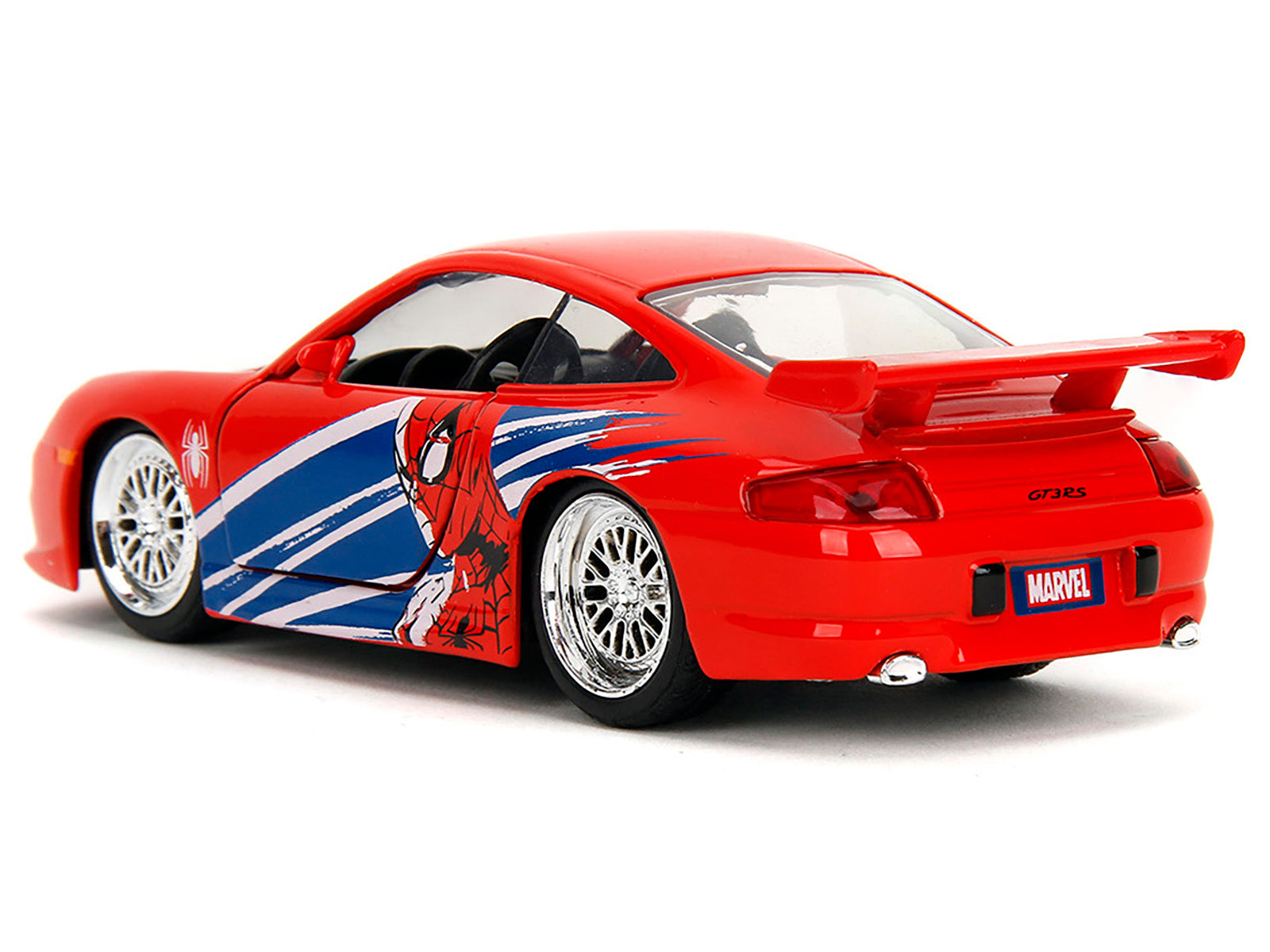 Porsche 911 GT3 RS (996) Red with Graphics "Marvel's Spider-Man" 1/32 Diecast Model Car by Jada