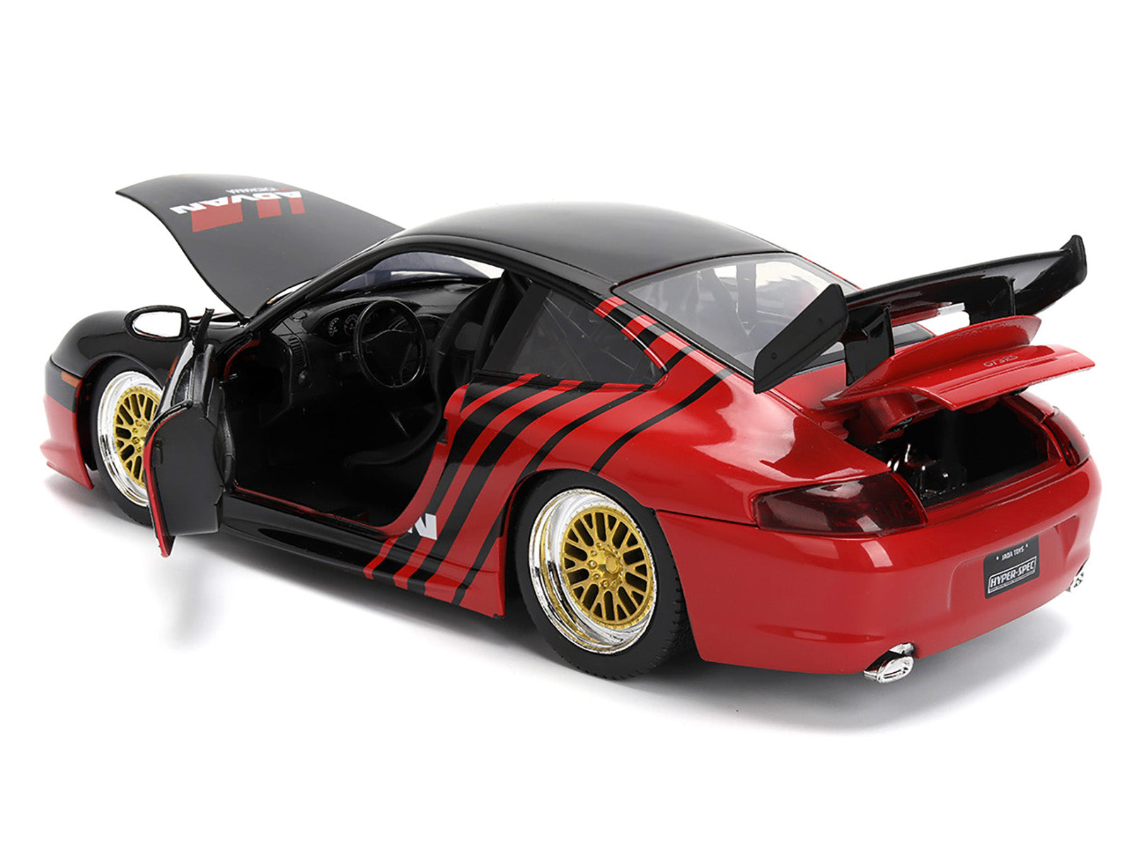 Porsche 911 GT3 RS (996) #33 "ADVAN" Black and Red "Hyper-Spec" Series 1/24 Diecast Model Car by Jada