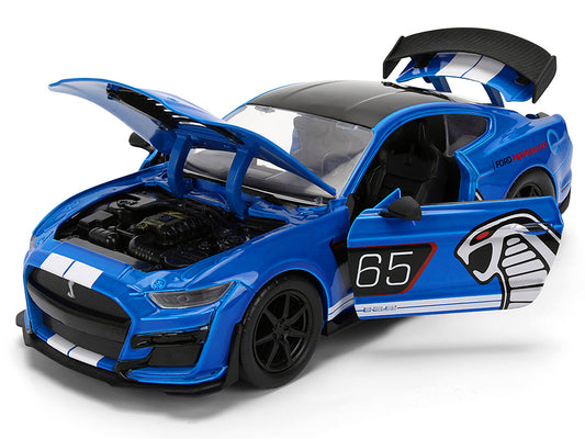 2020 Ford Mustang Shelby GT500 #65 "Ford Performance" Blue with Black Top and White Stripes "Bigtime Muscle" Series 1/24 Diecast Model Car by Jada
