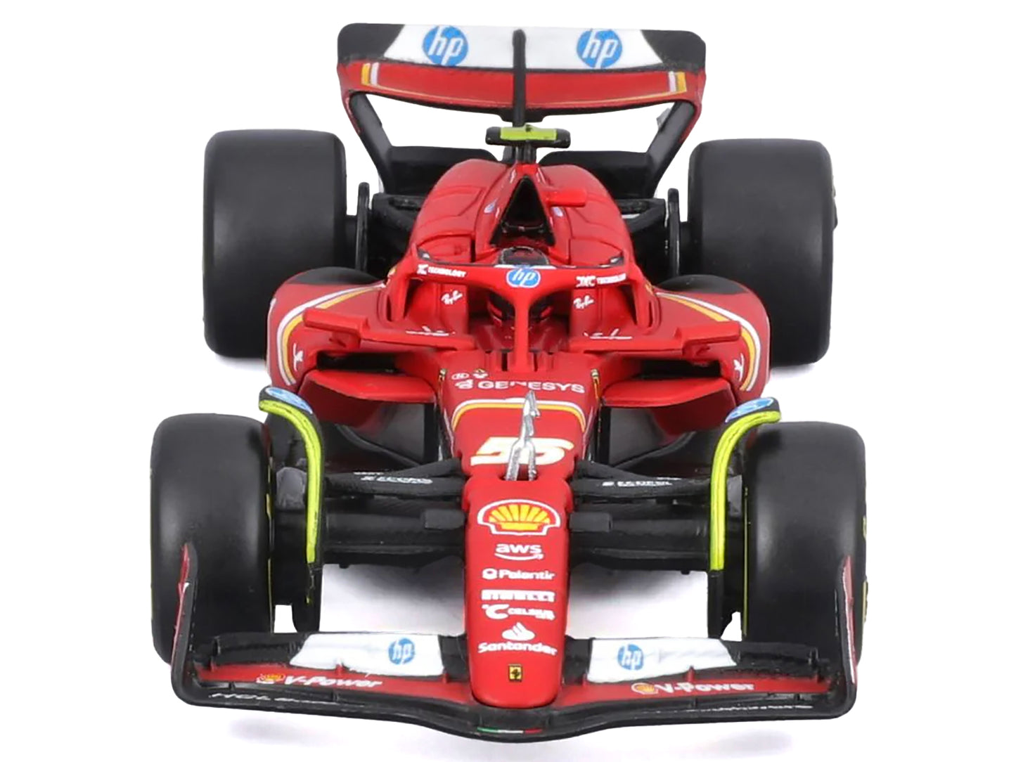 Ferrari SF-24 #55 Carlos Sainz "Formula One F1 World Championship" (2024) with Display Case "Formula Racing" Series 1/43 Diecast Model Car by Bburago