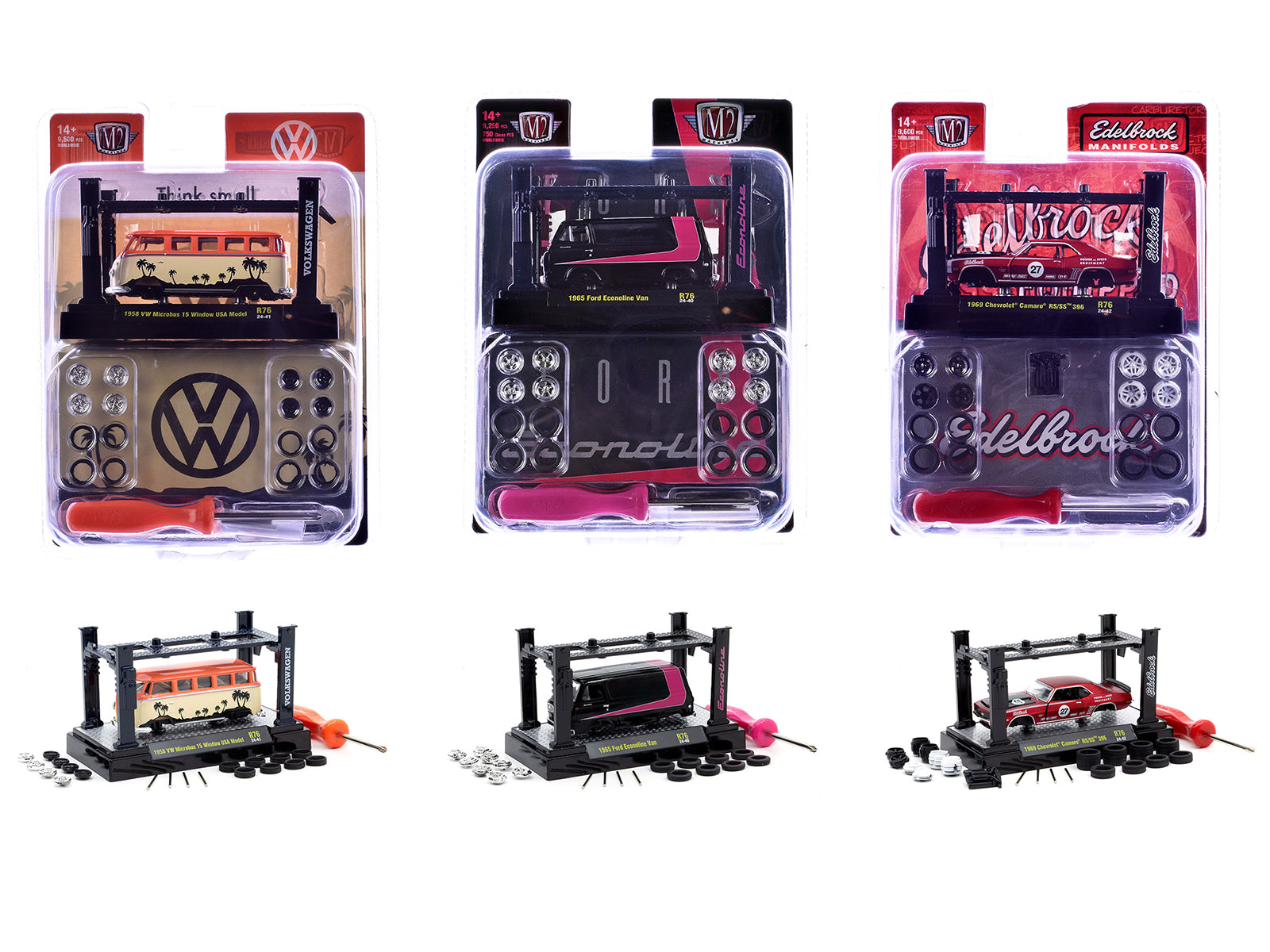 Model Kit 3 piece Car Set Release 76 Limited Edition to 9600 pieces Worldwide 1/64 Diecast Model Cars by M2 Machines