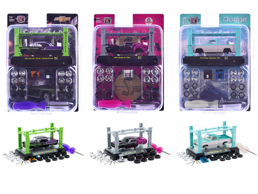 Model Kit 3 piece Car Set Release 77 Limited Edition to 9600 pieces Worldwide 1/64 Diecast Model Cars by M2 Machines
