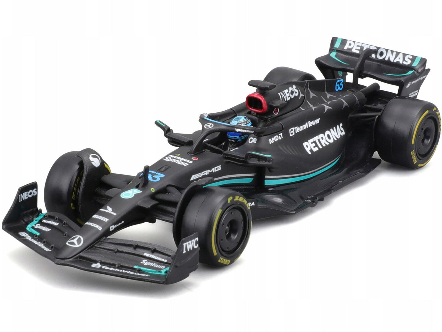 Mercedes-AMG F1 W14 E Performance #63 George Russell "Petronas" "Formula One F1 World Championship" (2023) with Driver in Car 1/43 Diecast Model Car by Bburago