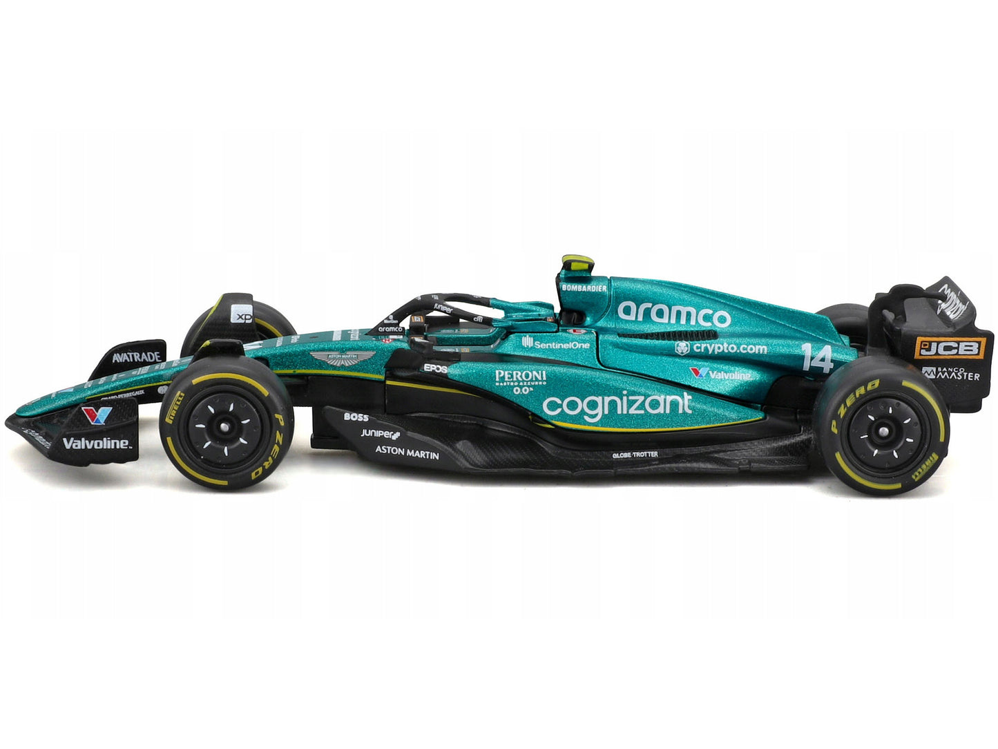 Aston Martin AMR23 #14 Fernando Alonso "Cognizant Aramco F1 Team" Formula One F1 World Championship (2023) "Race" Series 1/43 Diecast Model Car by Bburago