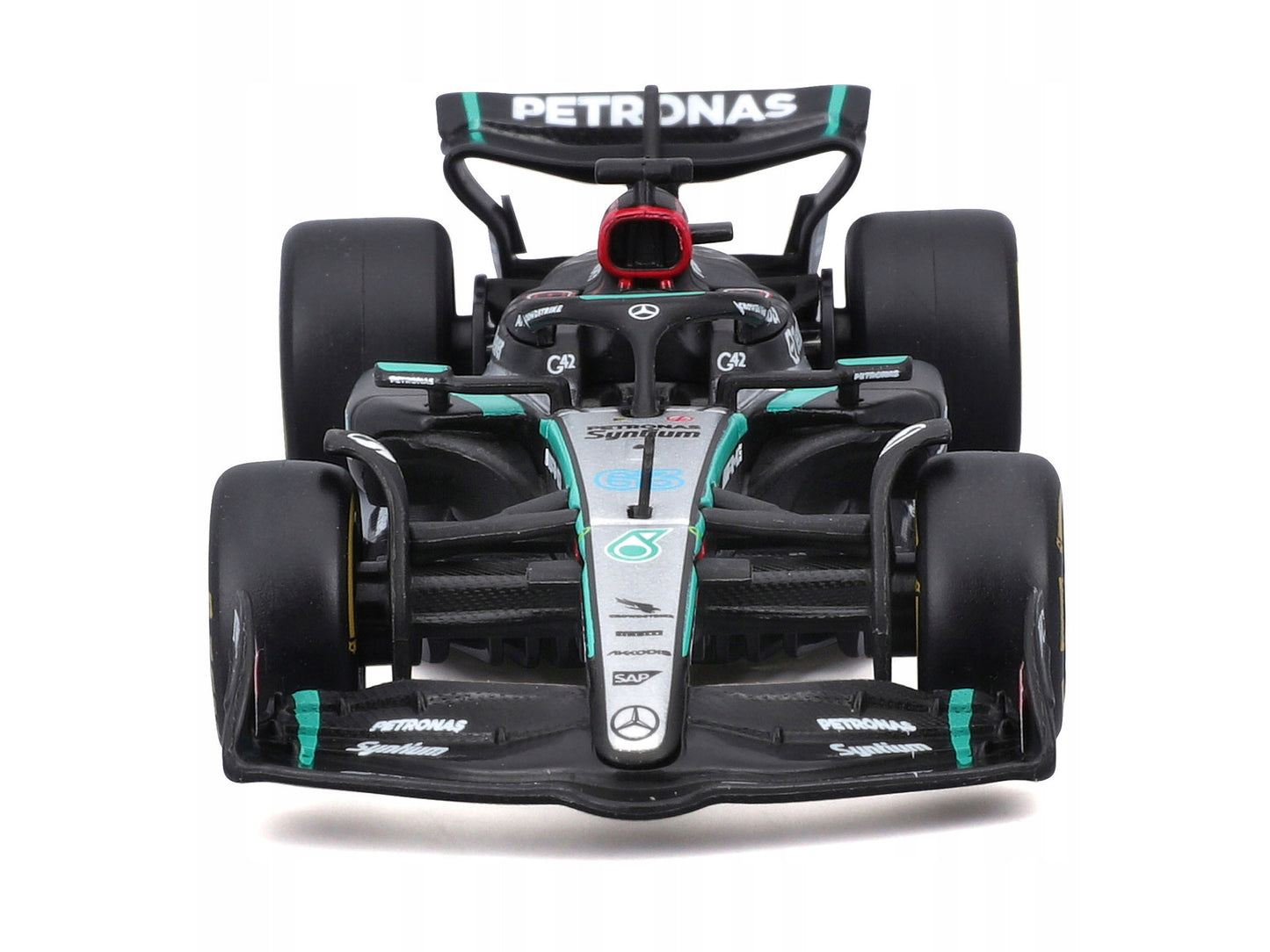 Mercedes-AMG F1 W15 E Performance #63 George Russell "Petronas" Formula One F1 World Championship (2024) "Race" Series 1/43 Diecast Model Car by Bburago