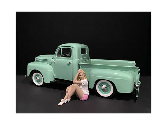 Car Girl in Tee Madee Figurine for 1/18 Scale Models by American Diorama