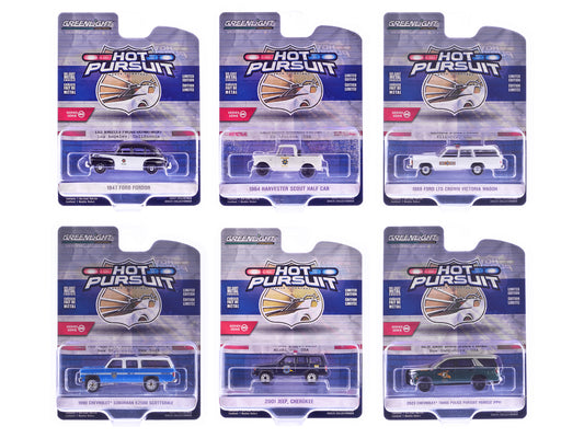 "Hot Pursuit" Series 46 Set of 6 Police Cars 1/64 Diecast Model Cars by Greenlight