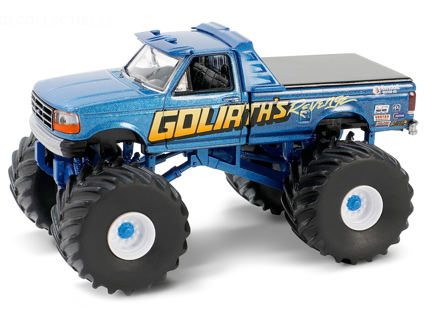 1992 Ford F-250 Monster Truck Blue Metallic "Goliath‚Äôs Revenge" "Kings of Crunch" Series 15 1/64 Diecast Model Car by Greenlight