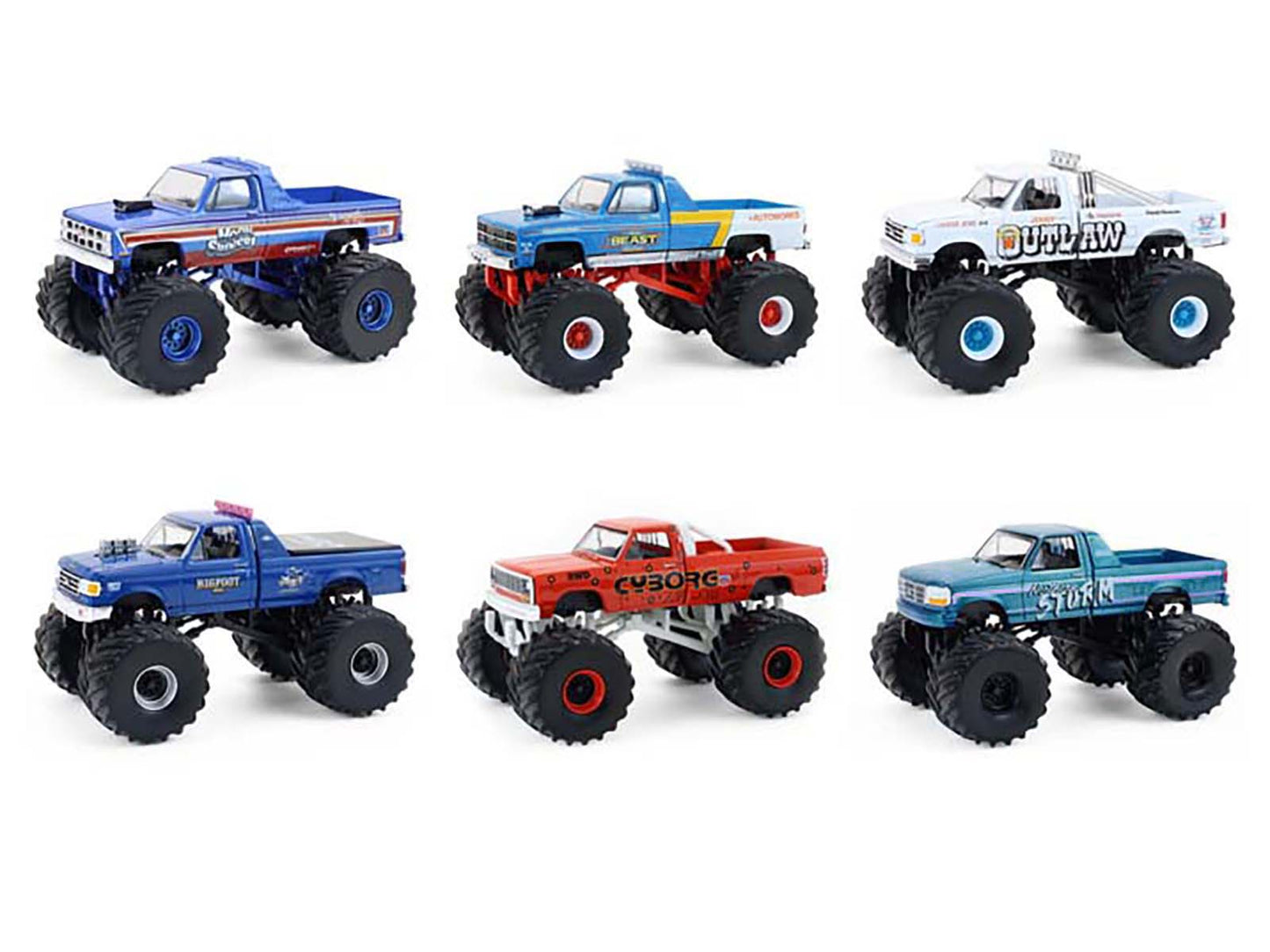 "Kings of Crunch" Series 16 Set of 6 Monster Trucks 1/64 Diecast Model Cars by Greenlight