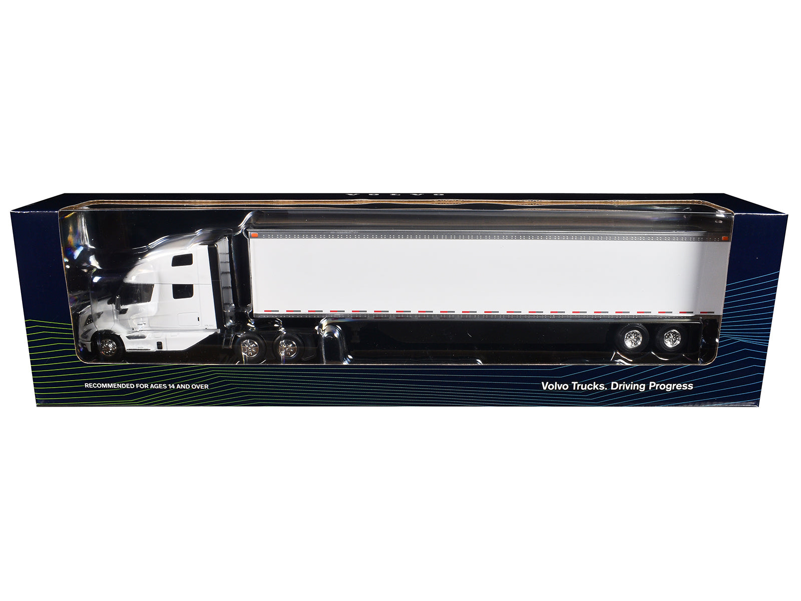 Volvo VNL 860 High-Roof Sleeper and 53' Trailer with Skirts White 1/50 Diecast Model by First Gear