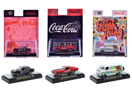 "Coca-Cola" Set of 3 pieces Release 52 Limited Edition to 10000 pieces Worldwide 1/64 Diecast Model Cars by M2 Machines