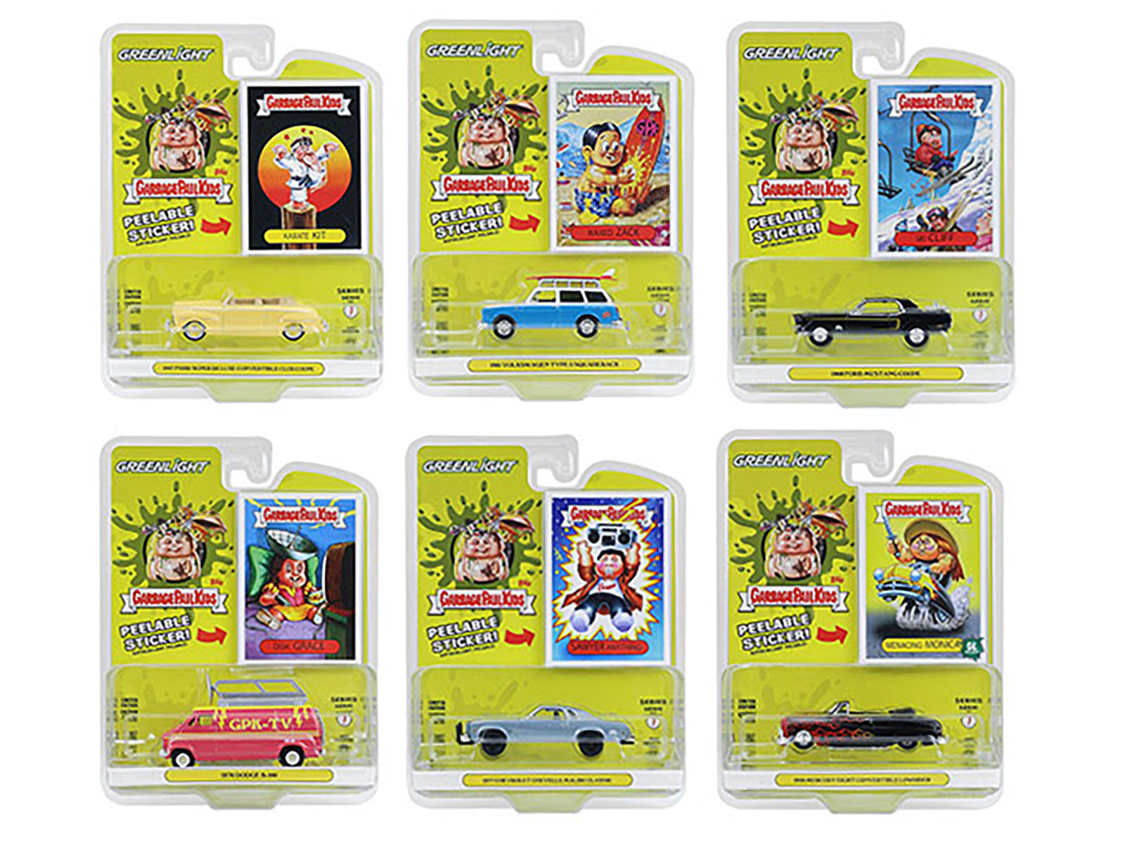 "Garbage Pail Kids" Set of 6 pieces Series 7 1/64 Diecast Models by Greenlight