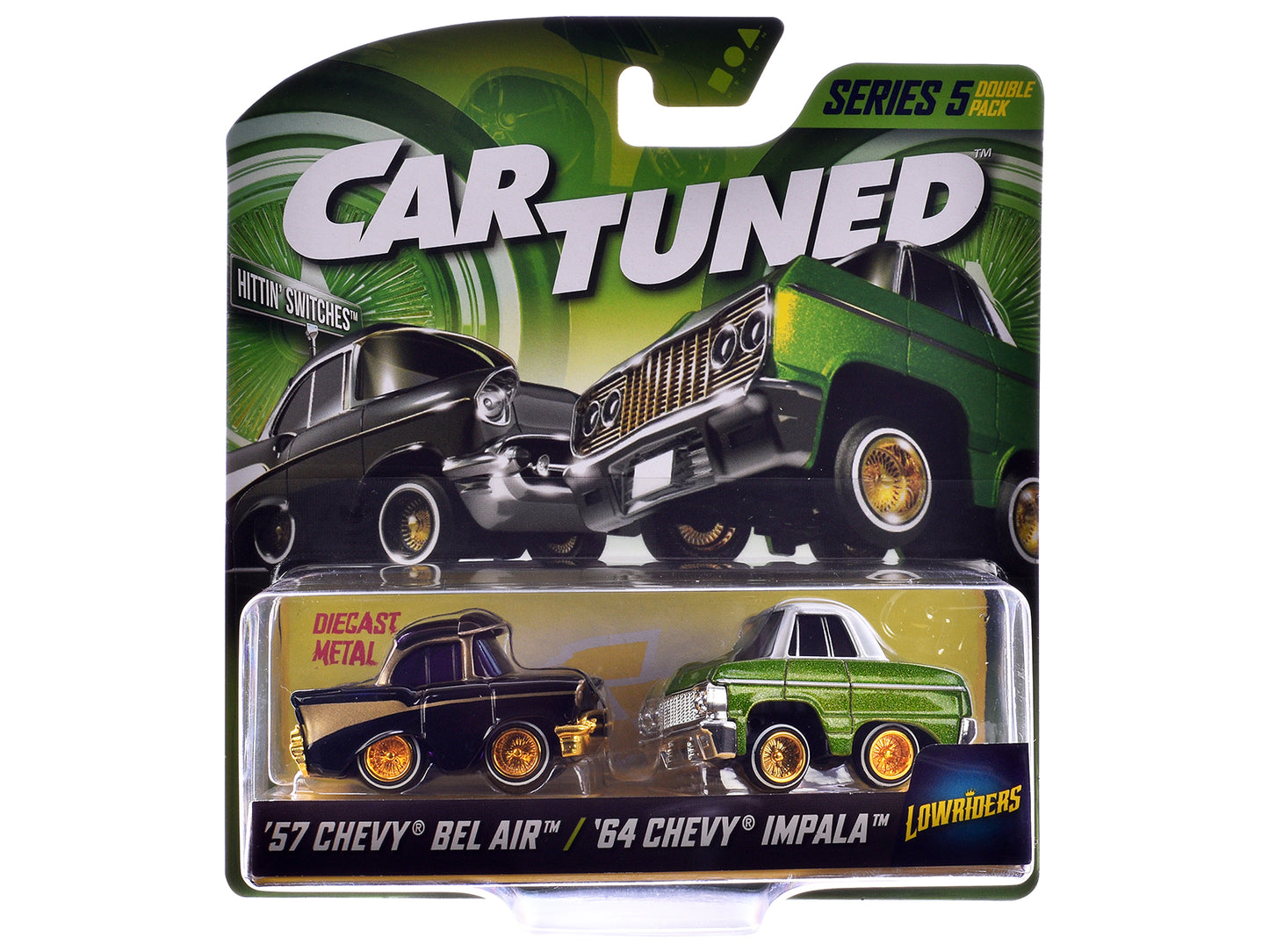 "Lowriders" Series 5 Chevrolet Double Pack Set of 2 Cars Diecast Model Cars by CarTuned