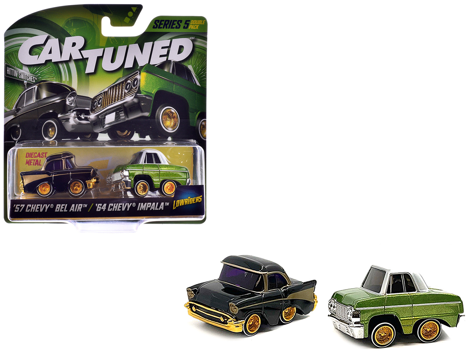 "Lowriders" Series 5 Chevrolet Double Pack Set of 2 Cars Diecast Model Cars by CarTuned