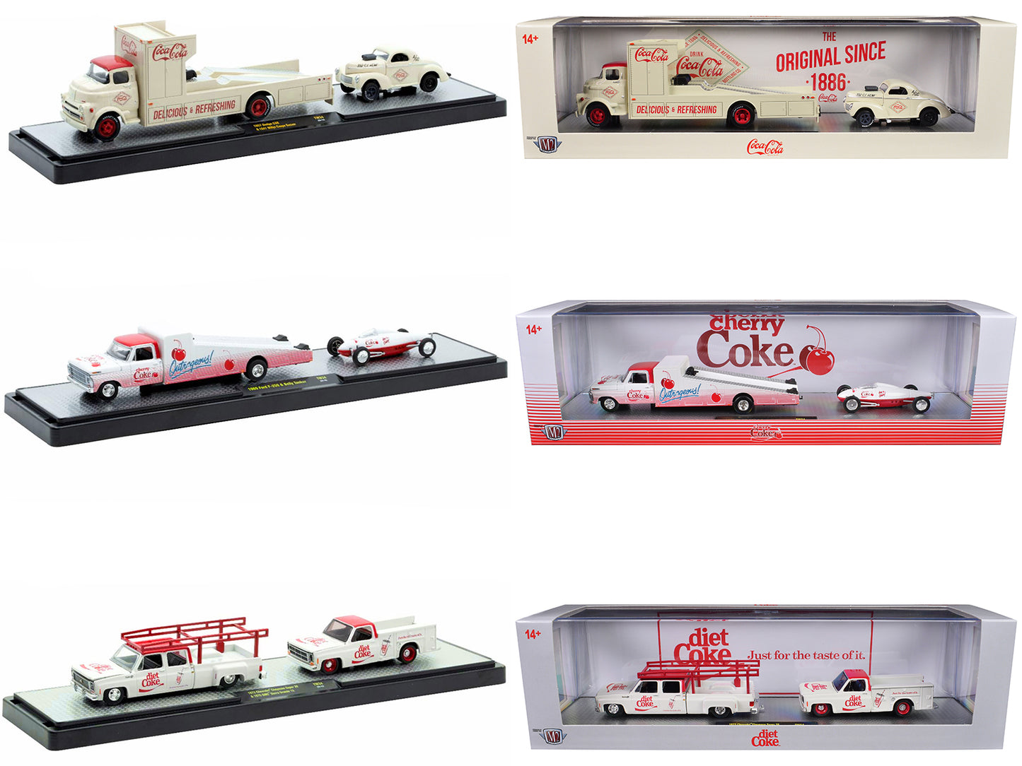 Auto Haulers "Coca-Cola" Set of 3 pieces Release 34 Limited Edition to 8000 pieces Worldwide 1/64 Diecast Models by M2 Machines