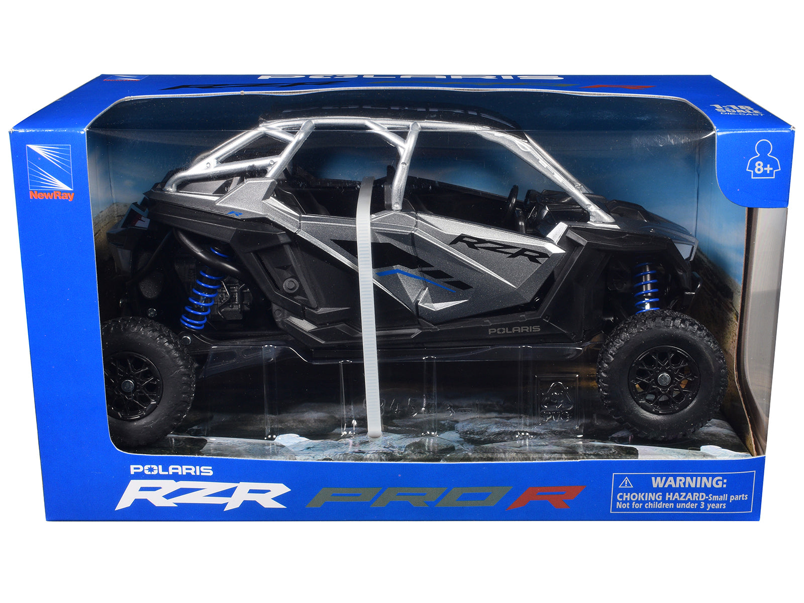 Polaris RZR Pro R UTV Silver Metallic and Black 1/18 Diecast Model by New Ray