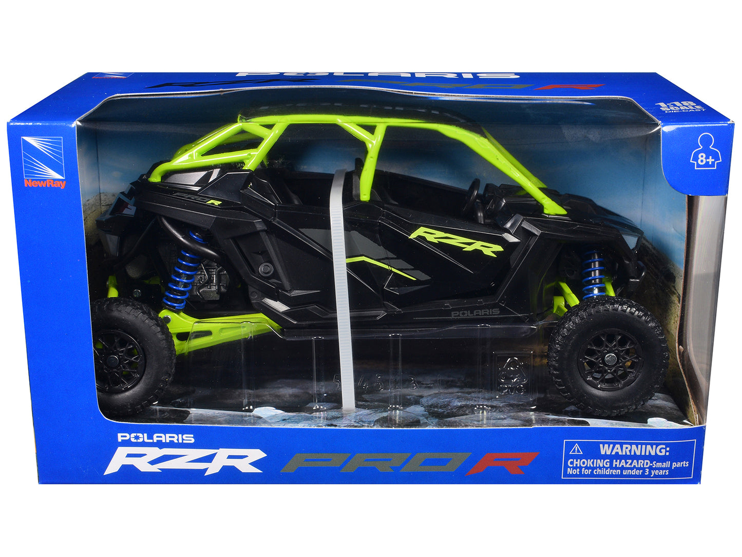 Polaris RZR Pro R UTV Black and Lime Green 1/18 Diecast Model by New Ray