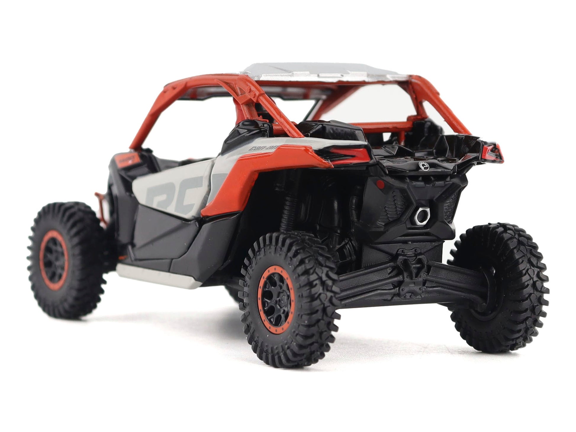 Can-Am Maverick X3 X RS Turbo RR Chalk Gray and Magma Red with Driver Figure 1/32 Diecast Model by BRP Models