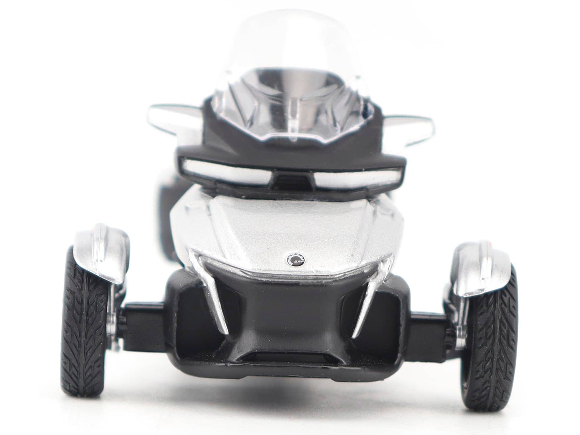 Can-Am Spyder RT 3-Wheel Motorcycle Hyper Silver Metallic with Driver Figure 1/32 Diecast Model by BRP Models